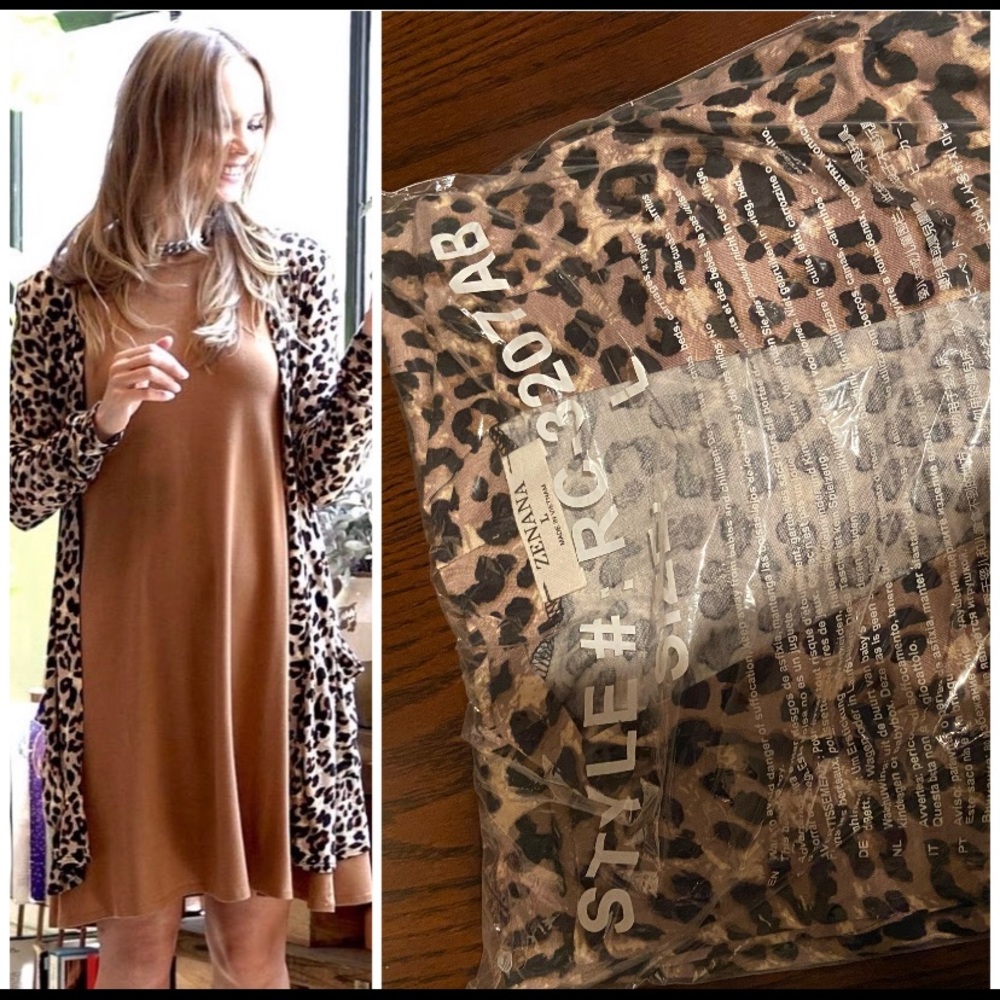 Leopard Cardigan with Pockets